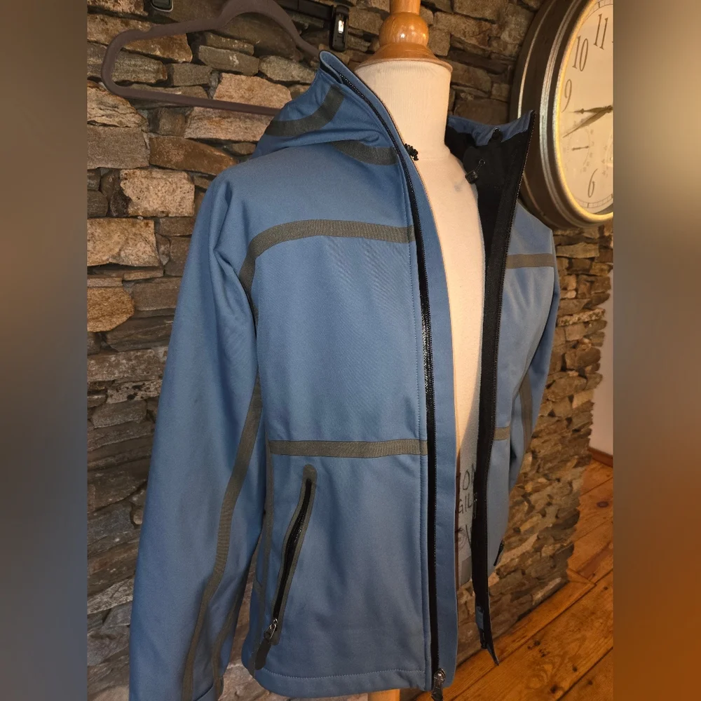 Outdoor Research Blue Hooded Jacket with Gray Accents - Picture 2 of 11
